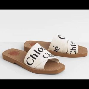 Chloe Logo Slides Sandals EU 36/US 6 White